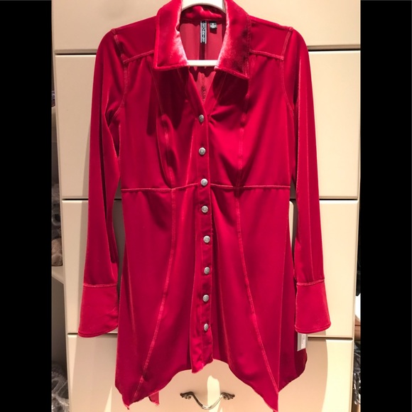 NWT Womans Red Velvet Blazer -by Sno Skins, Size M - Picture 4 of 11